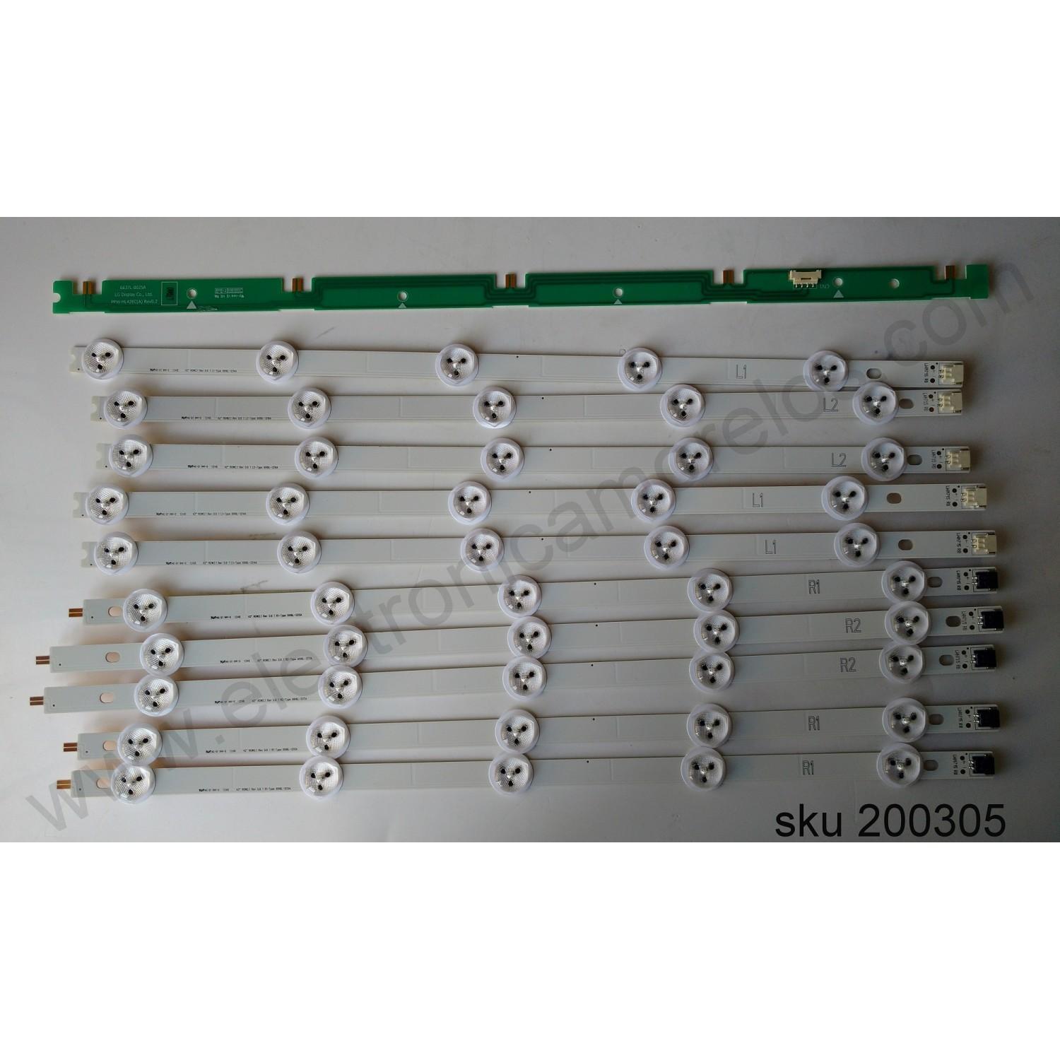 KIT DE LED PARA TV / LG LC420DUG(JF)(U1) / LC420DUG(JF)(R1) / 6916L-1215A / 6916L-1217A / 6916L-1214A / 6916L-1216A / MODELO E420D-A0 LAUKNREP / E420D-A0 LAQKNRAP / E420D-A0 LATKNRDP / E420D-A0 LAQKNRDP